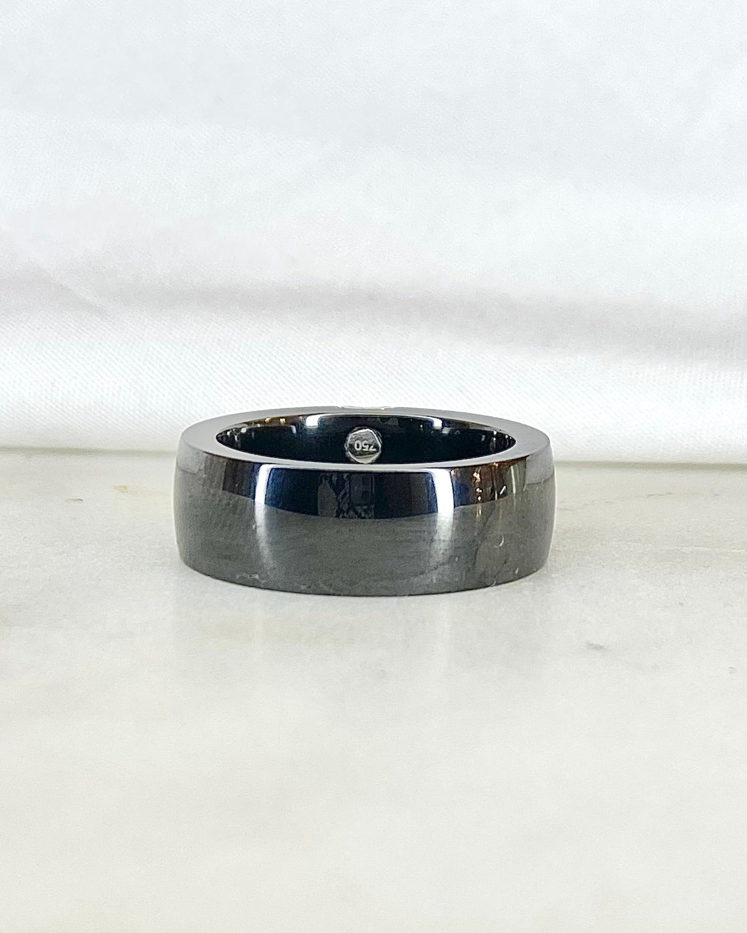 Bague Jonc Céramique &amp; Diamants 6.16 g &quot;Kamila&quot; - Elliade Paris