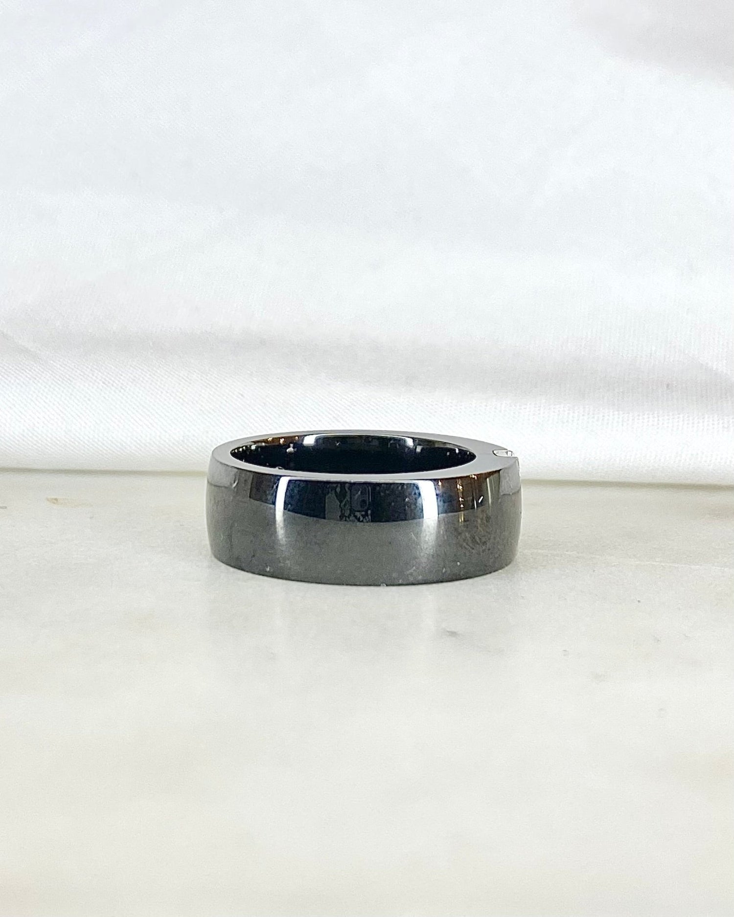 Bague Jonc Céramique &amp; Diamants 6.16 g &quot;Kamila&quot; - Elliade Paris