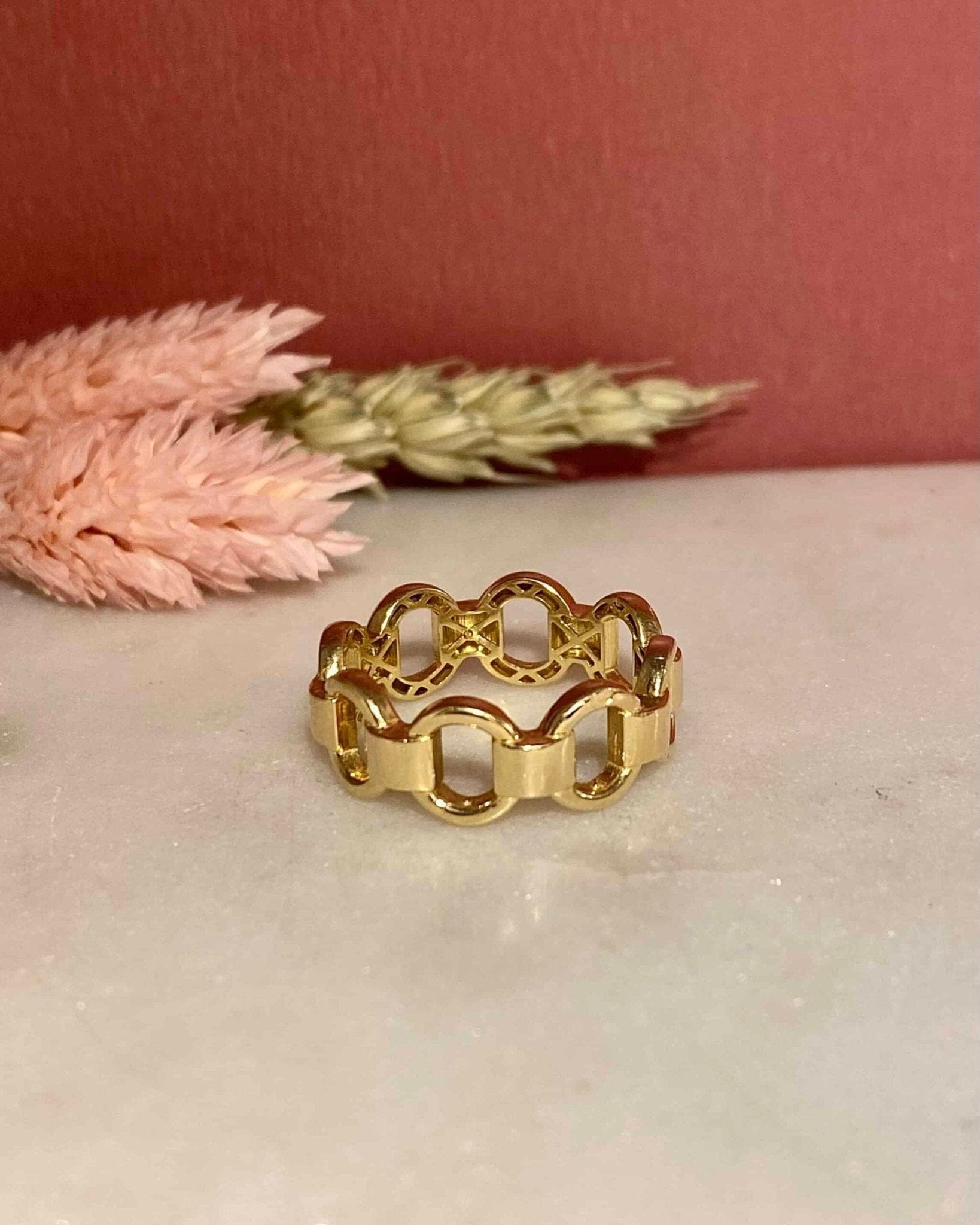 Bague Jonc Chaine Or 18 Carats "Shay" - Elliade Paris