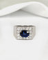 Bague Jonc Chevalière Saphir 1.40 carat & Diamants 0.42 carat "Pascale" - Elliade Paris