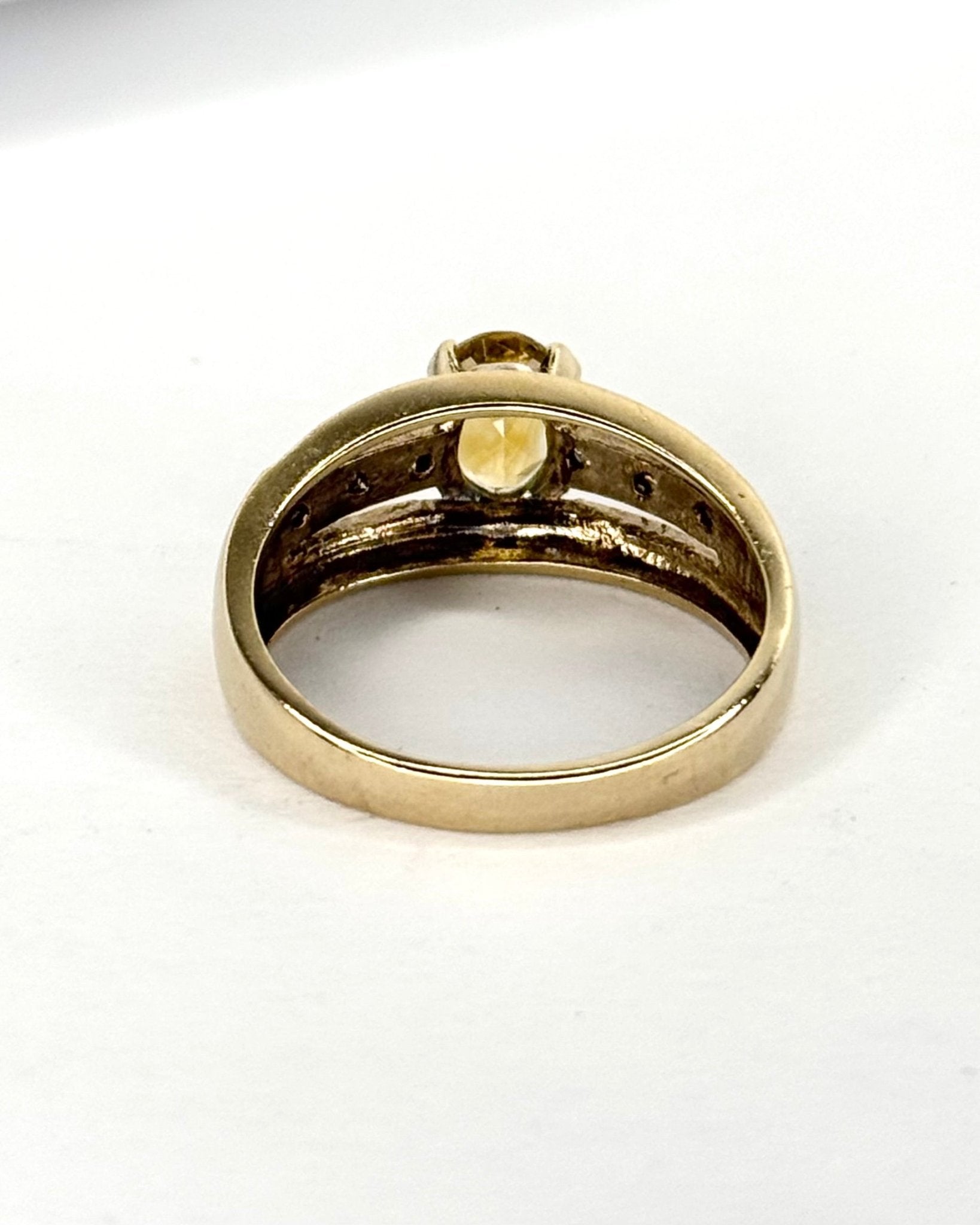 Bague Jonc Citrine 0.90 carat &amp; Diamants "Olinka" - Elliade Paris