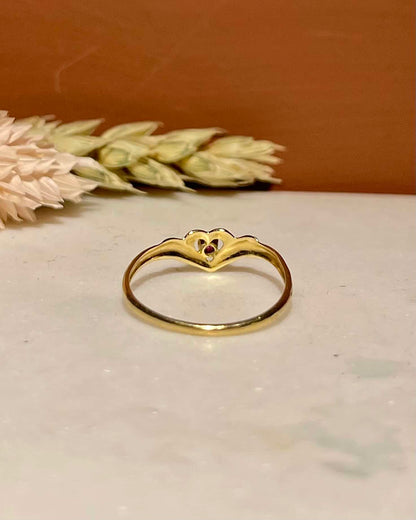 Bague Jonc Coeur Rubis &quot;Cara&quot; - Elliade Paris