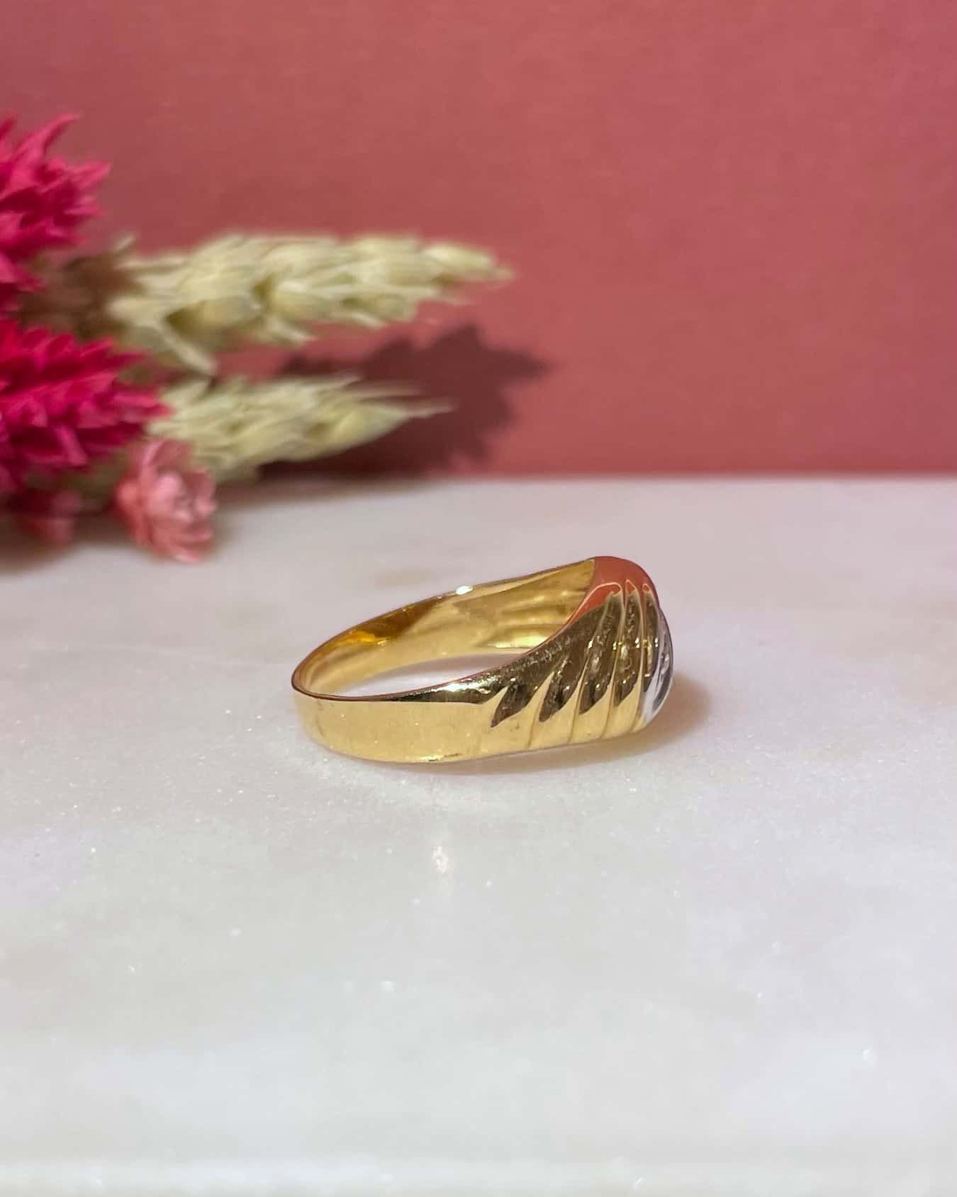 Bague Jonc Deux Ors &amp; Diamants "Corryn" - Elliade Paris
