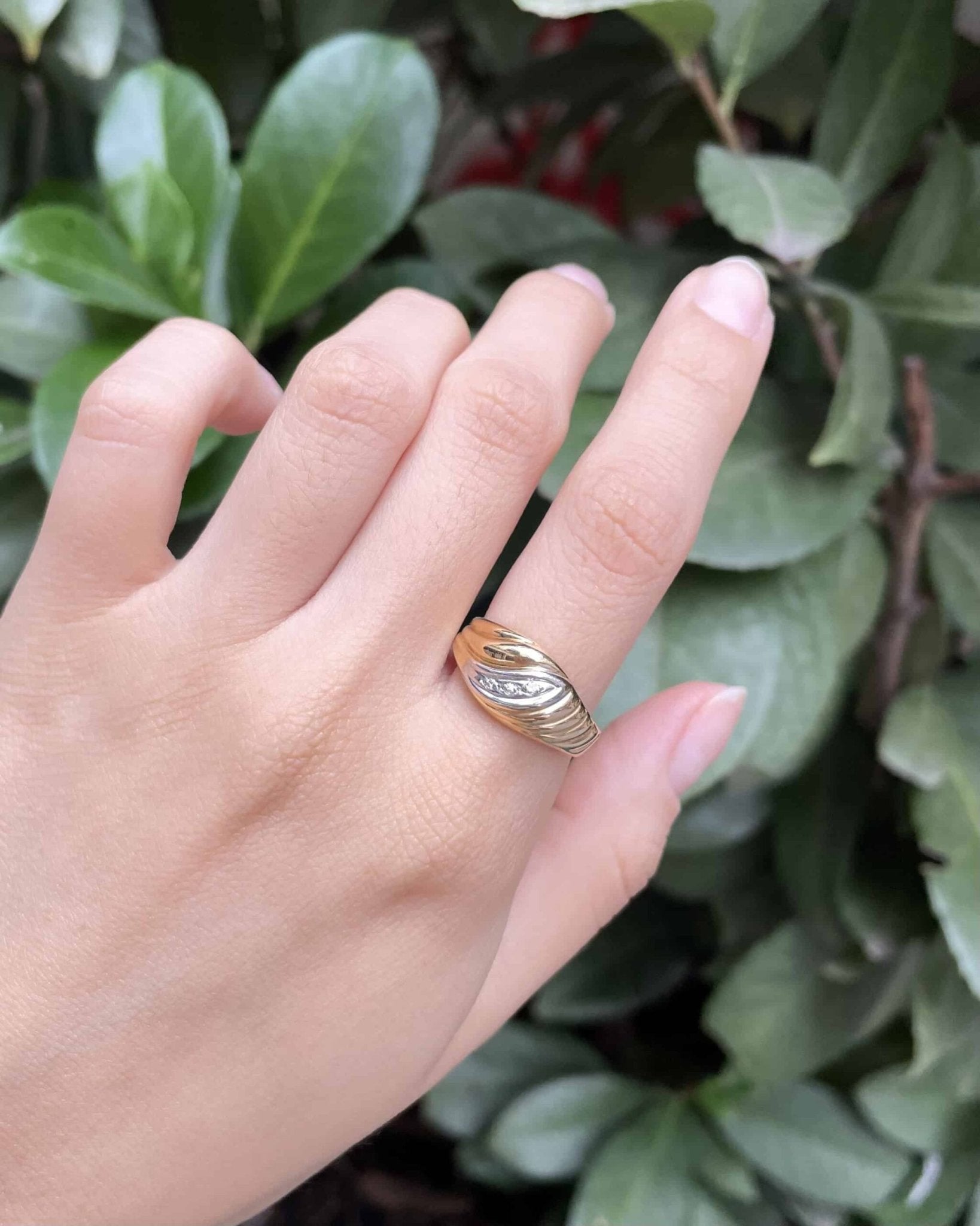 Bague Jonc Deux Ors &amp; Diamants "Corryn" - Elliade Paris