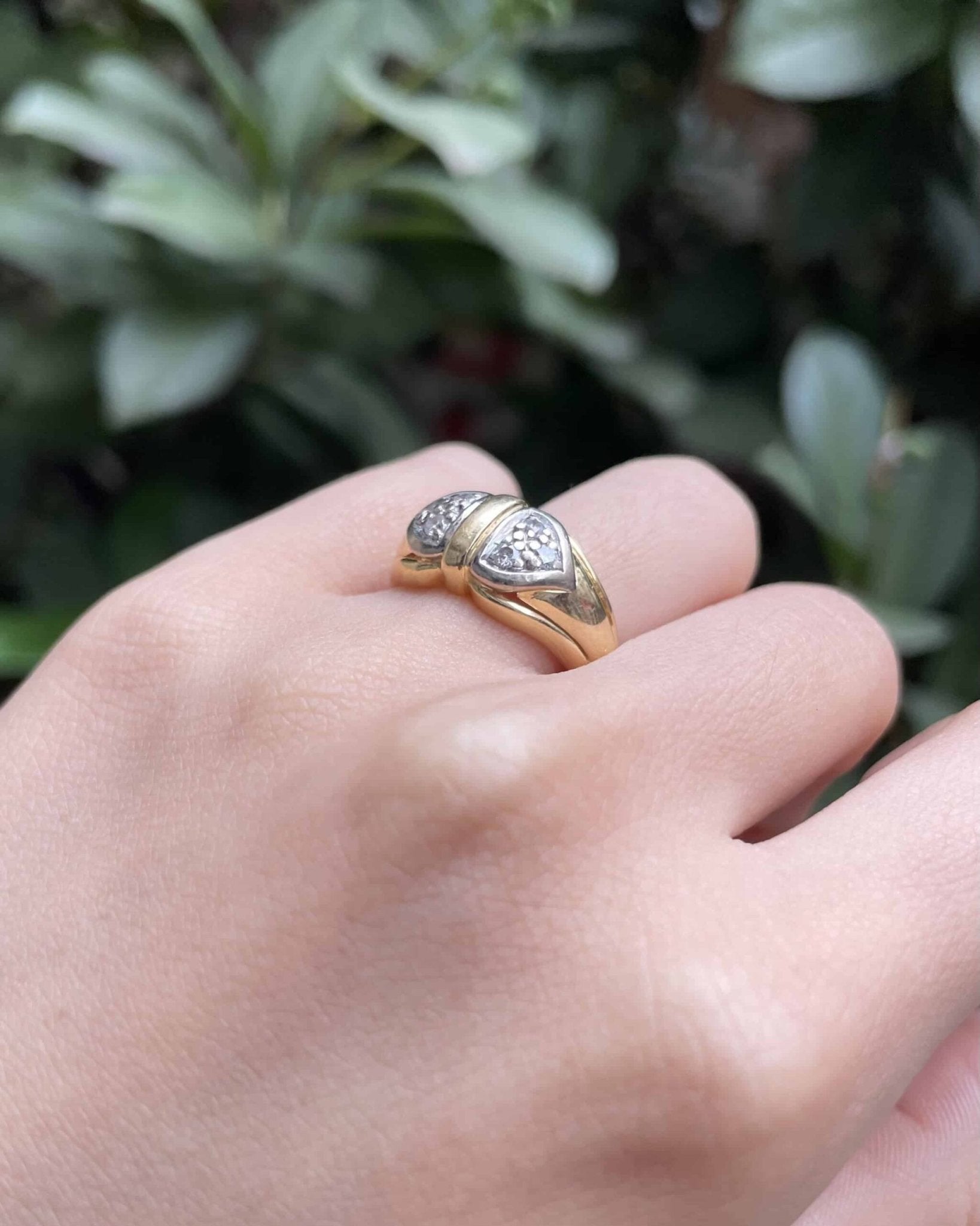 Bague Jonc Deux Ors et Diamants &quot;Safia&quot; - Elliade Paris