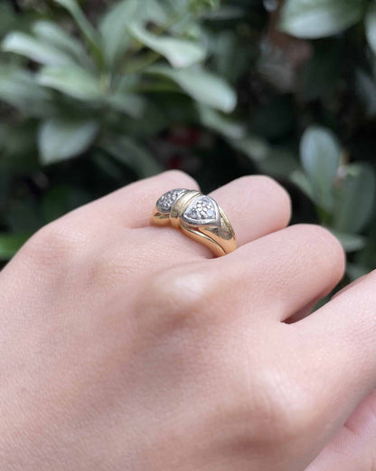 Bague Jonc Deux Ors et Diamants &quot;Safia&quot; - Elliade Paris