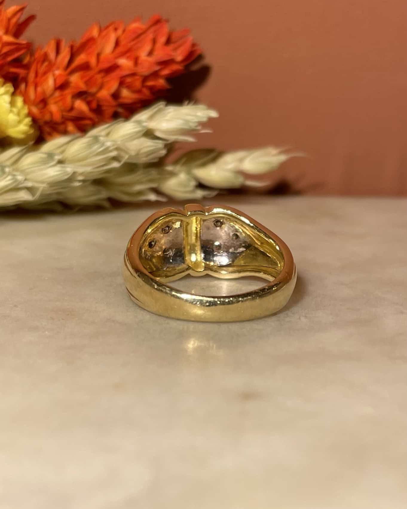 Bague Jonc Deux Ors et Diamants "Safia" - Elliade Paris