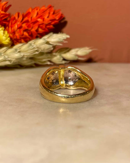 Bague Jonc Deux Ors et Diamants &quot;Safia&quot; - Elliade Paris