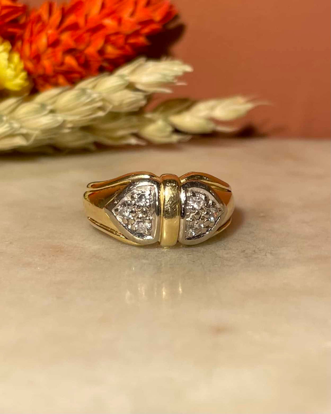 Bague Jonc Deux Ors et Diamants &quot;Safia&quot;