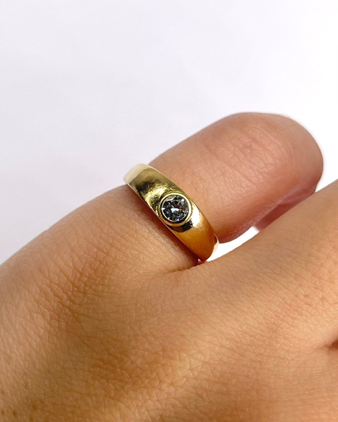 Bague Jonc Diamant 0.15 carat &amp; Or 2,84g "Selma" - Elliade Paris