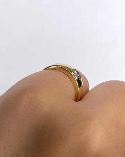 Bague Jonc Diamant 0.15 carat &amp; Or 2,84g "Selma" - Elliade Paris