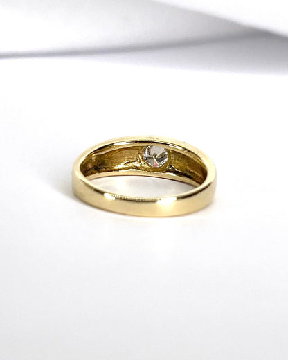 Bague Jonc Diamant 0.15 carat &amp; Or 2,84g "Selma" - Elliade Paris