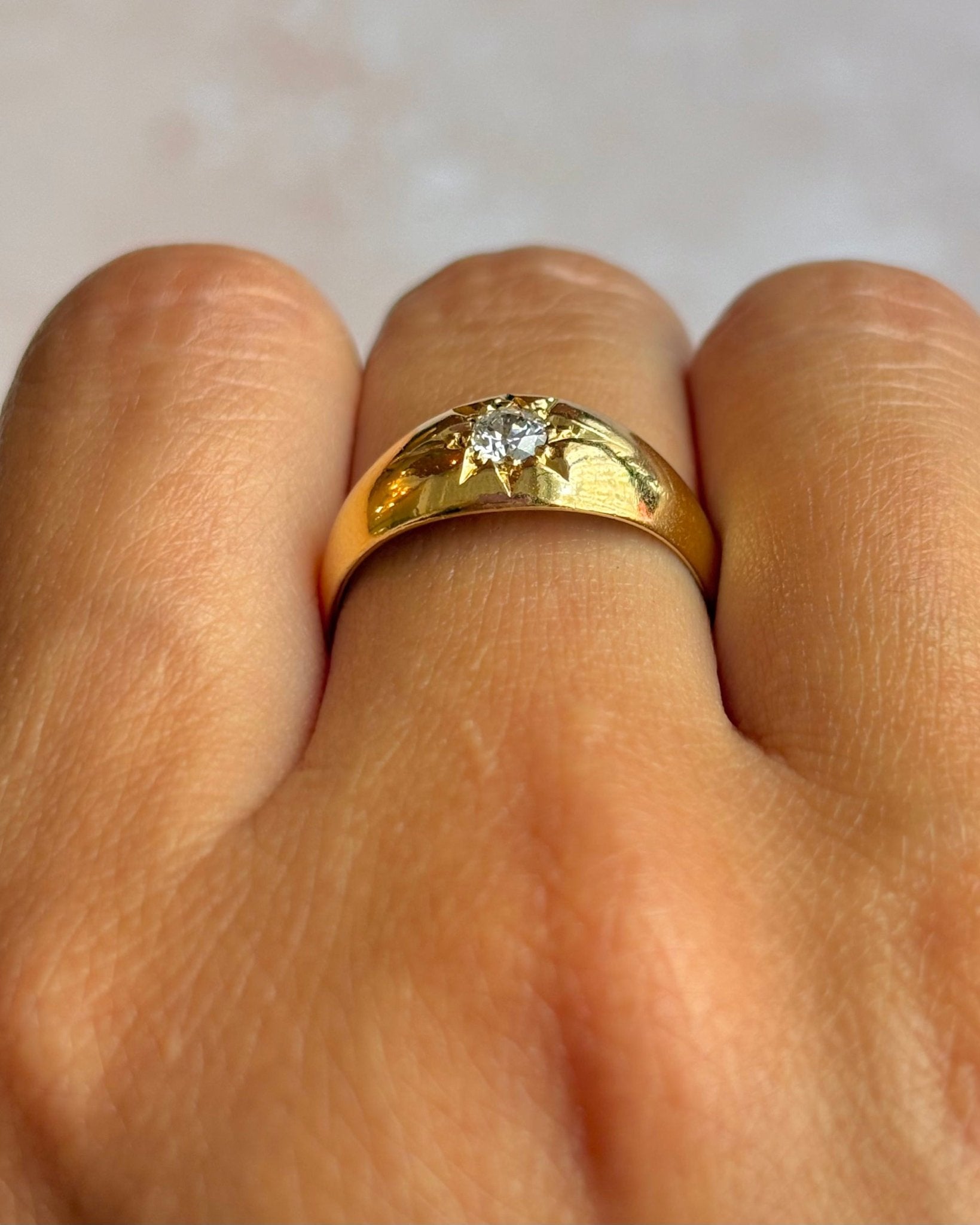 Bague Jonc Diamant 0.20 carat &amp; Or 4.25g "Céleste" - Elliade Paris