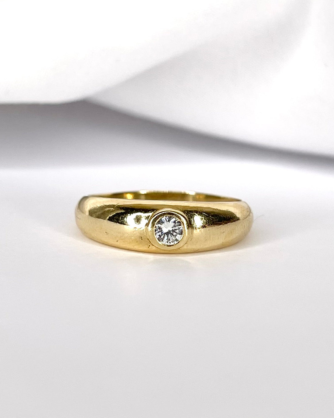 Bague Jonc Diamant 0.20 carat &amp; Or 4,40 g "Lison" - Elliade Paris