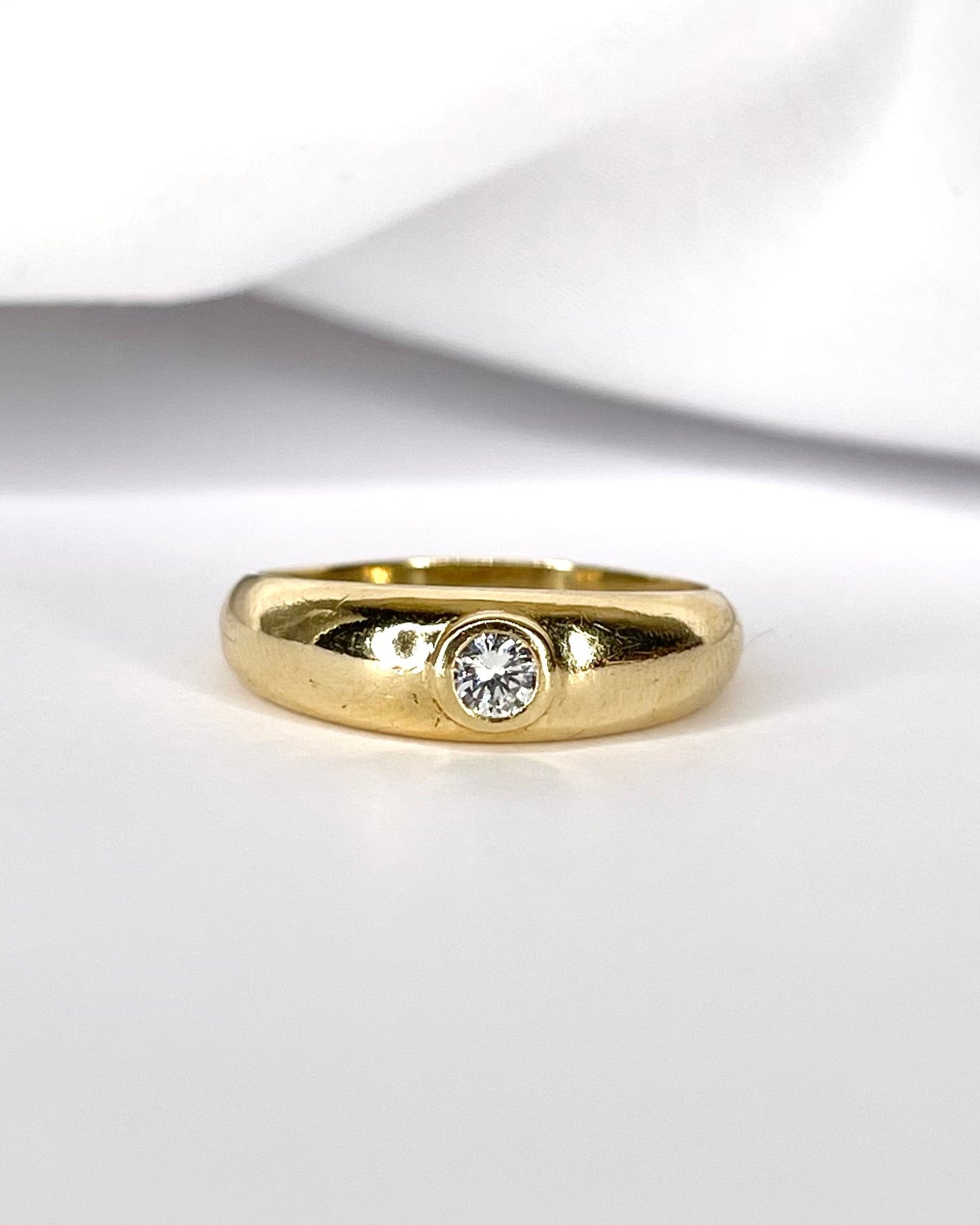 Bague Jonc Diamant 0.20 carat &amp; Or 4,40 g "Lison" - Elliade Paris