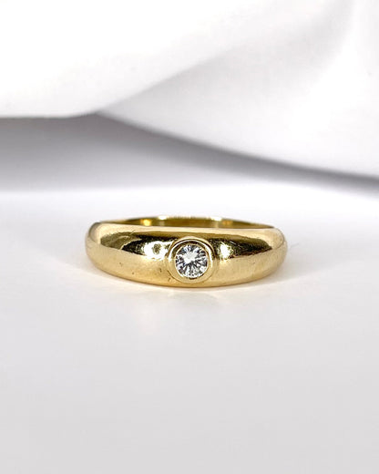 Bague Jonc Diamant 0.20 carat &amp; Or 4,40 g "Lison" - Elliade Paris