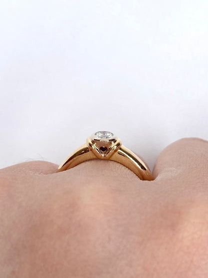 Bague Jonc Diamant 0.25 carat &amp; Or 5.14g "Jonas" - Elliade Paris