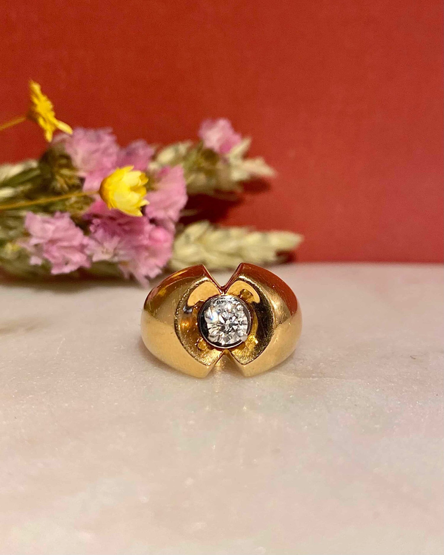 Bague Tank Vintage Diamant 0.50 Carat &quot;Aude&quot;