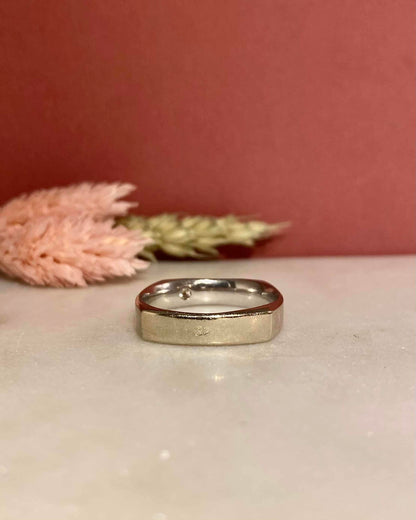 Chevalière Jonc Vintage Diamant &quot;Camille&quot;