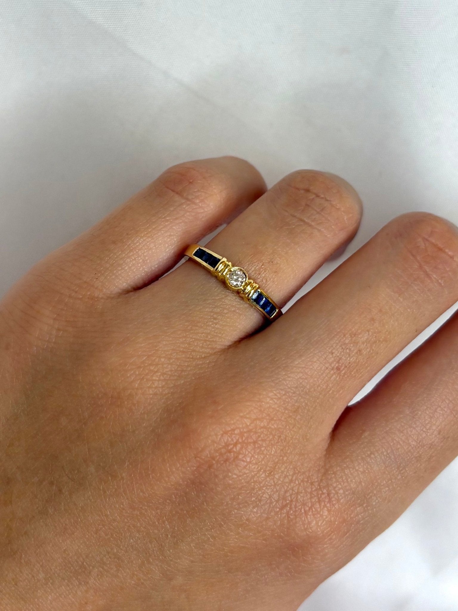 Bague Jonc Diamant &amp; Saphirs &quot;Alexia&quot; - Elliade Paris
