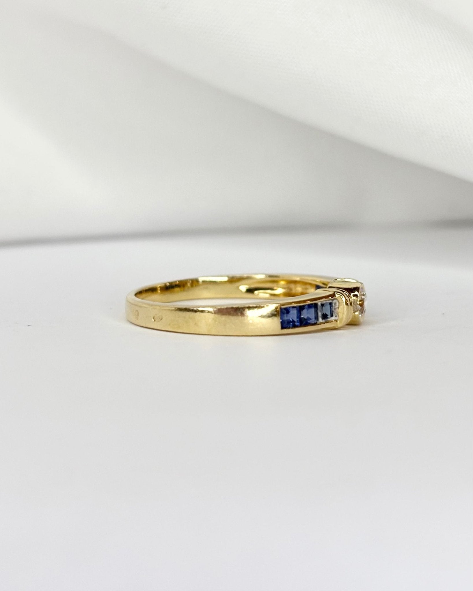 Bague Jonc Diamant &amp; Saphirs "Alexia" - Elliade Paris