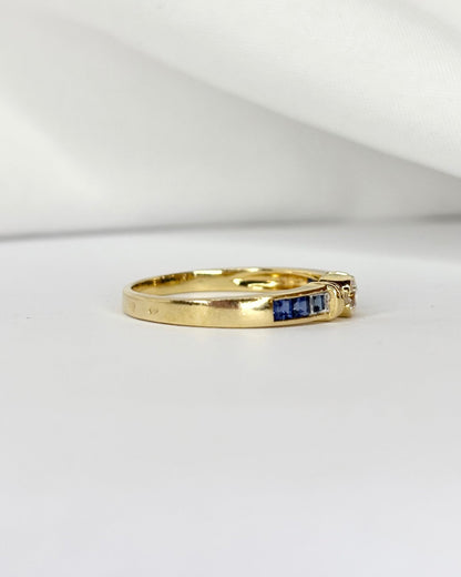 Bague Jonc Diamant &amp; Saphirs &quot;Alexia&quot; - Elliade Paris