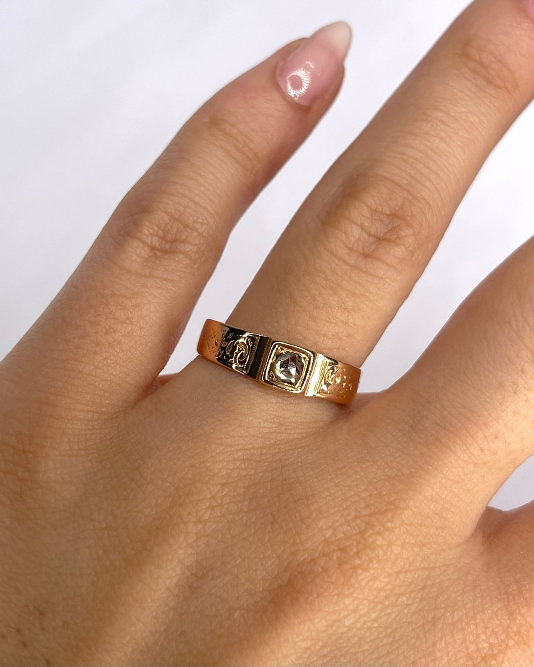 Bague Jonc Diamant Taille Rose 0.25 carat "Ilynia" - Elliade Paris