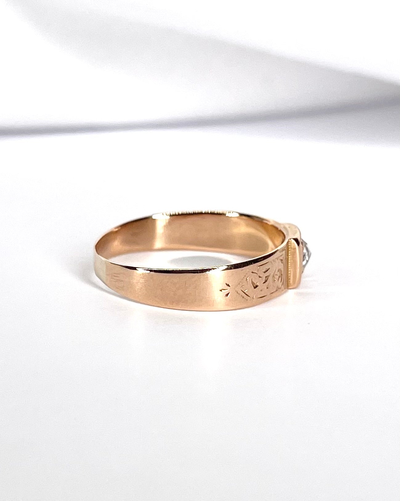 Bague Jonc Diamant Taille Rose 0.25 carat "Ilynia" - Elliade Paris
