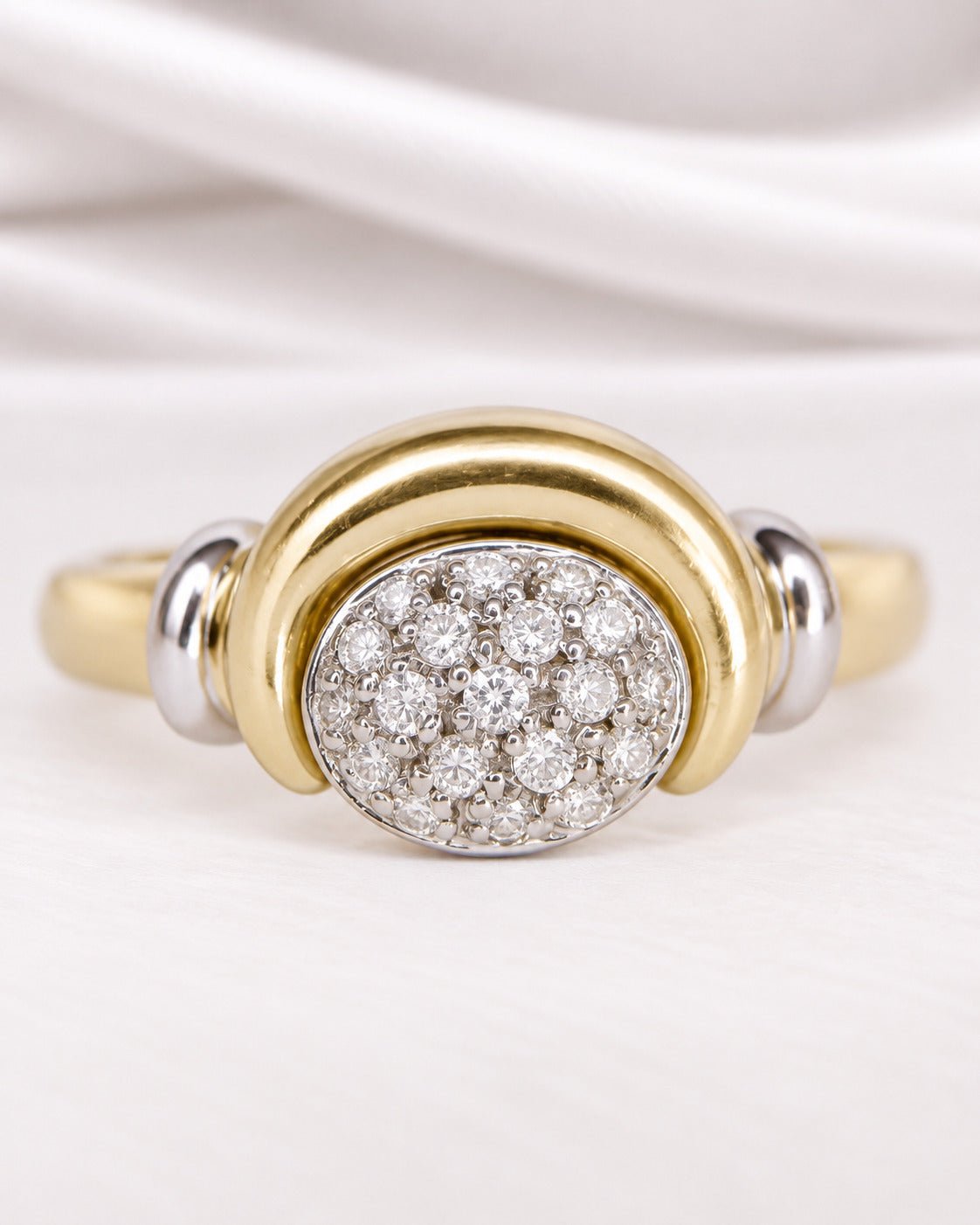 Bague Jonc Diamants 0.29 carat &amp; Or 18 carats 5.49g "Edna" - Elliade Paris
