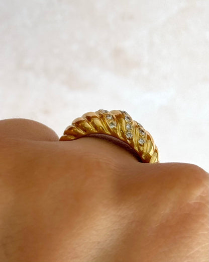 Bague Jonc Diamants 0.34 carat &amp; Or 5.43g "Julia" - Elliade Paris