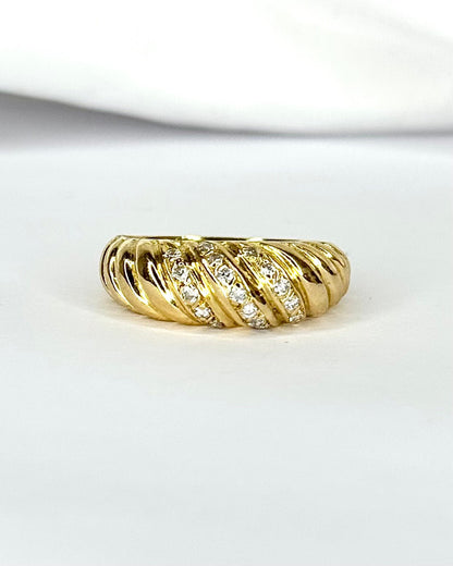 Bague Jonc Diamants 0.34 carat &amp; Or 5.43g "Julia" - Elliade Paris