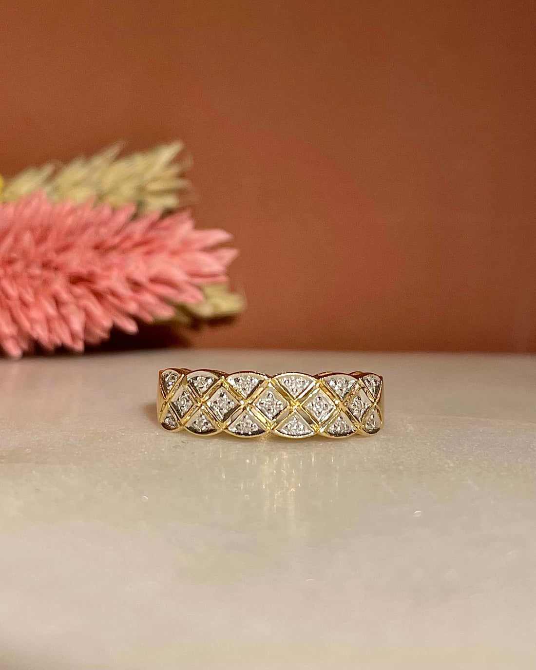 Demi-Alliance vintage 17 Diamants &quot;Astrid&quot;