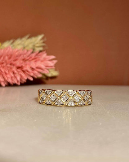 Demi-Alliance vintage 17 Diamants &quot;Astrid&quot;