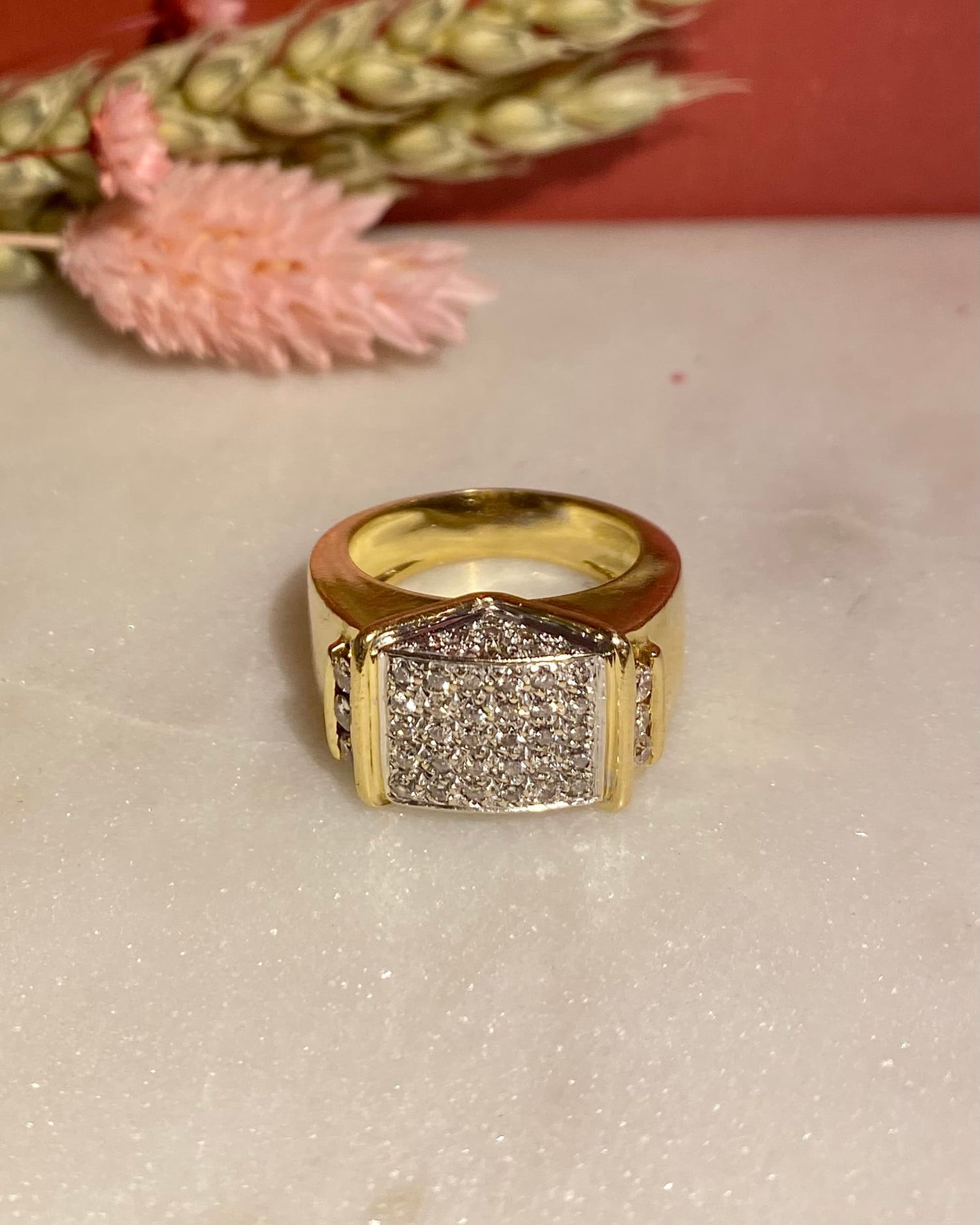 Bague Vintage Tank 60 Diamants &quot;Christina&quot;