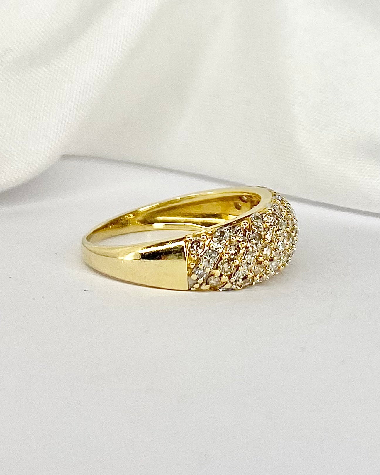 Bague Jonc Diamants Blancs &amp; Jaunes "Fanny" - Elliade Paris