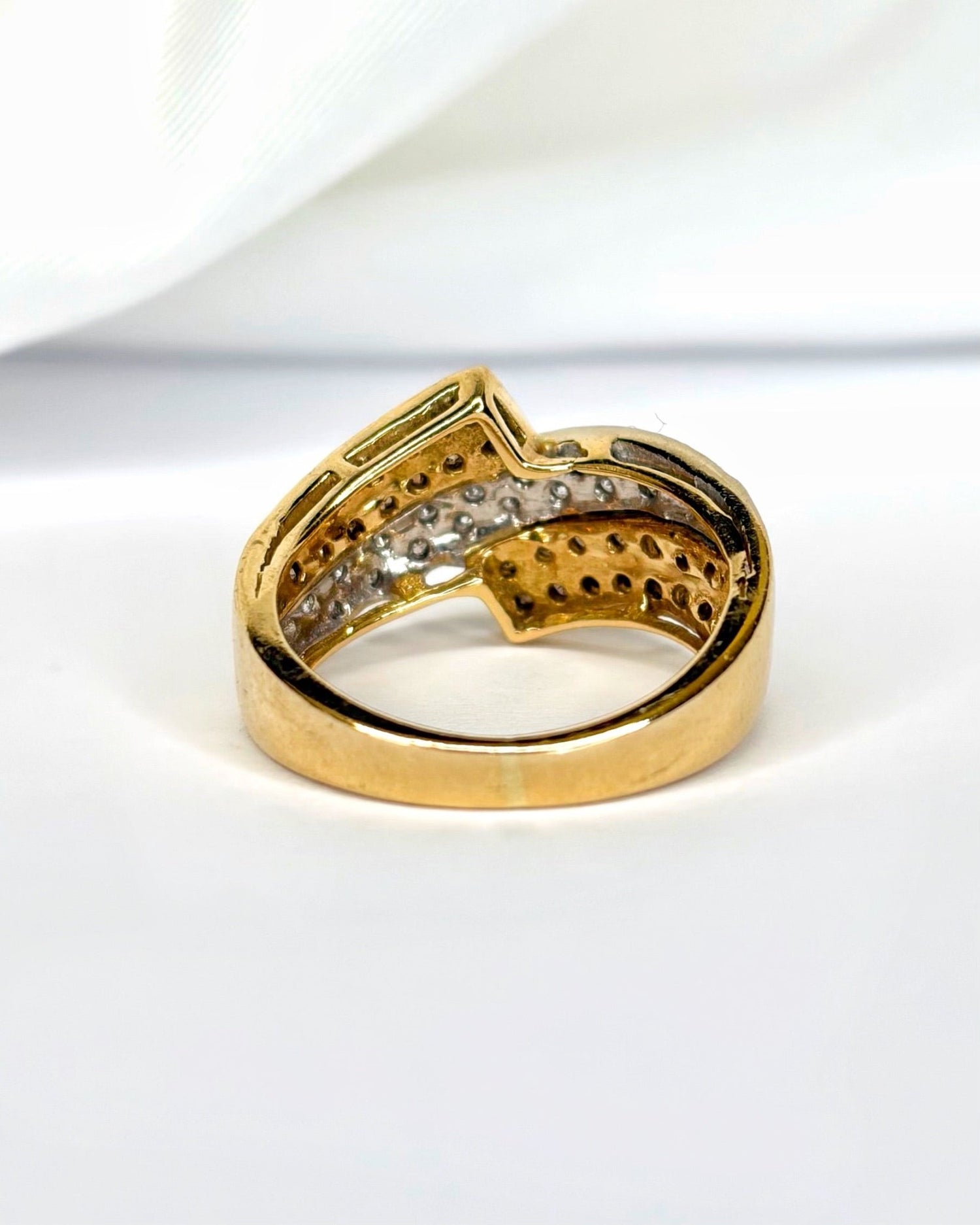 Bague Jonc Diamants Cognac 0.47 carat &amp; Or 5g "Ruth" - Elliade Paris