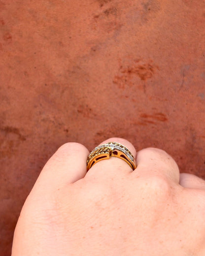 Bague Jonc Diamants Cognac 0.47 carat &amp; Or 5g "Ruth" - Elliade Paris