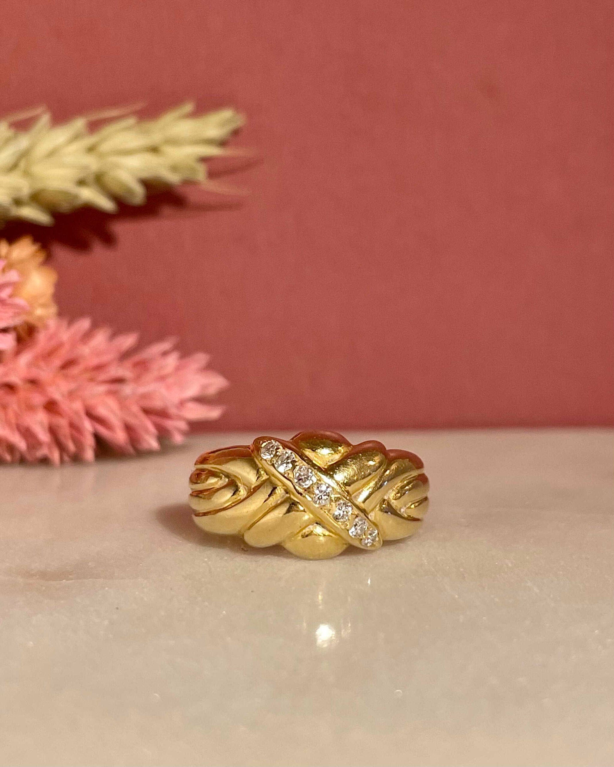 Bague Jonc Or &amp; Diamants "Nelly" - Elliade Paris