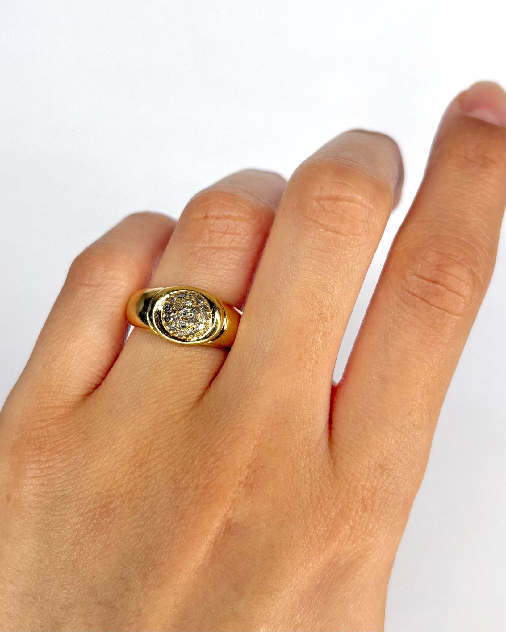 Bague Jonc Diamants &amp; Or 4.79g "Lou" - Elliade Paris
