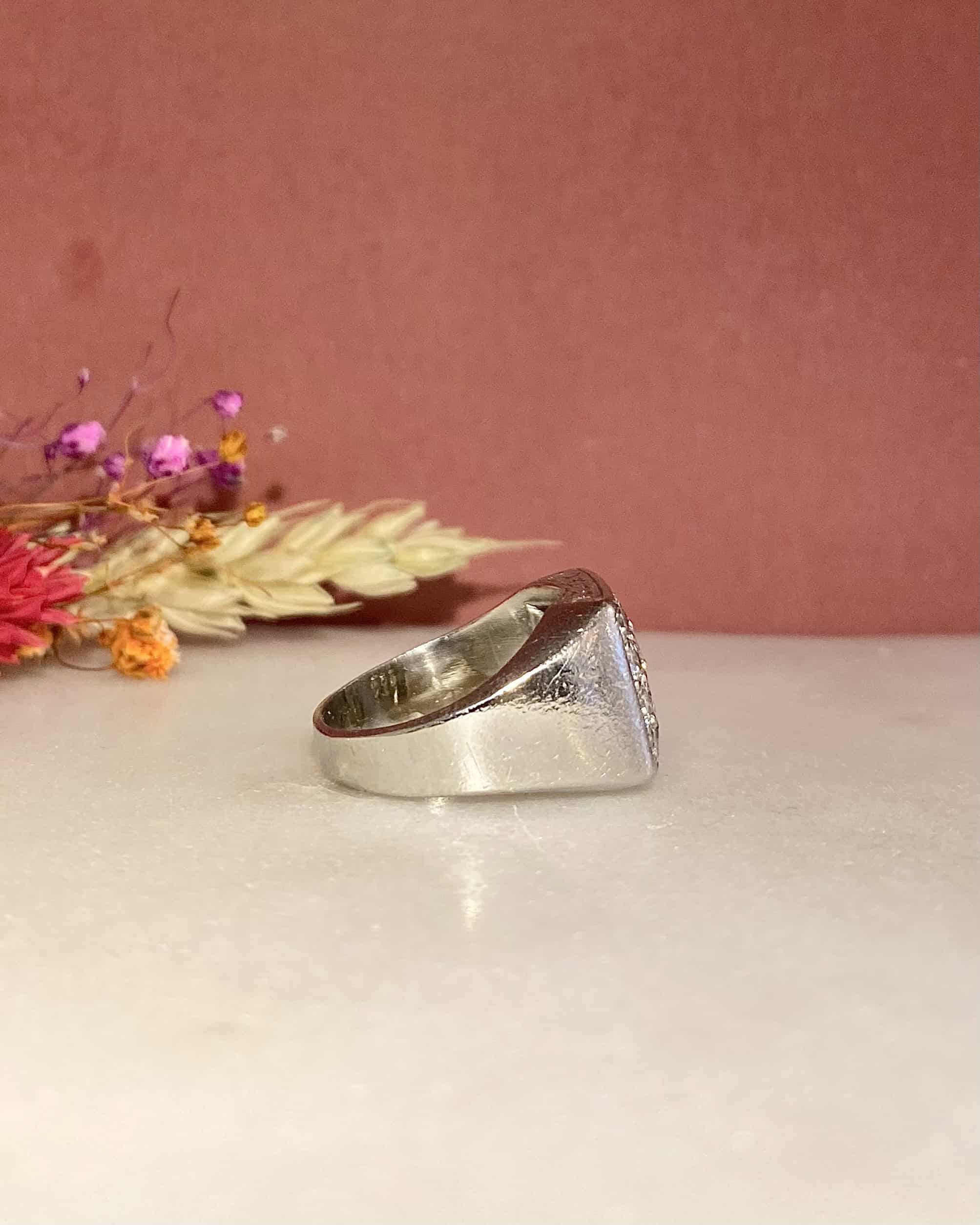 Anillo Tanque Vintage 20 Diamantes 1 quilate "Danaé"