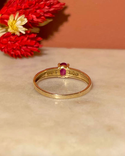 Bague Jonc Diamants &amp; Rubis &quot;Emeline&quot; - Elliade Paris