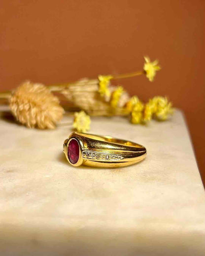 Bague Jonc Diamants &amp; Rubis &quot;Ilia&quot; - Elliade Paris