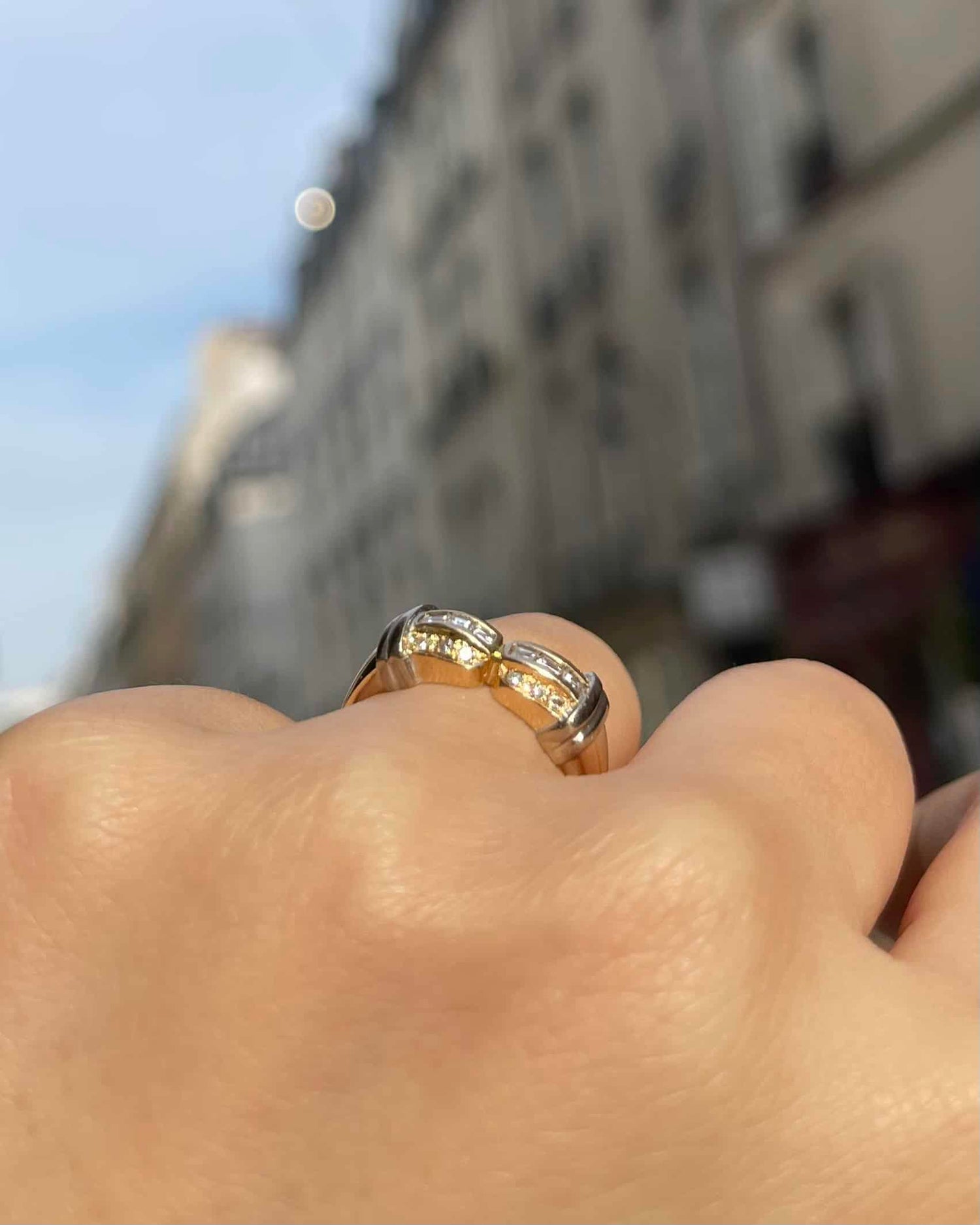 Bague Jonc Or &amp; 18 Diamants &quot;Jamie&quot;