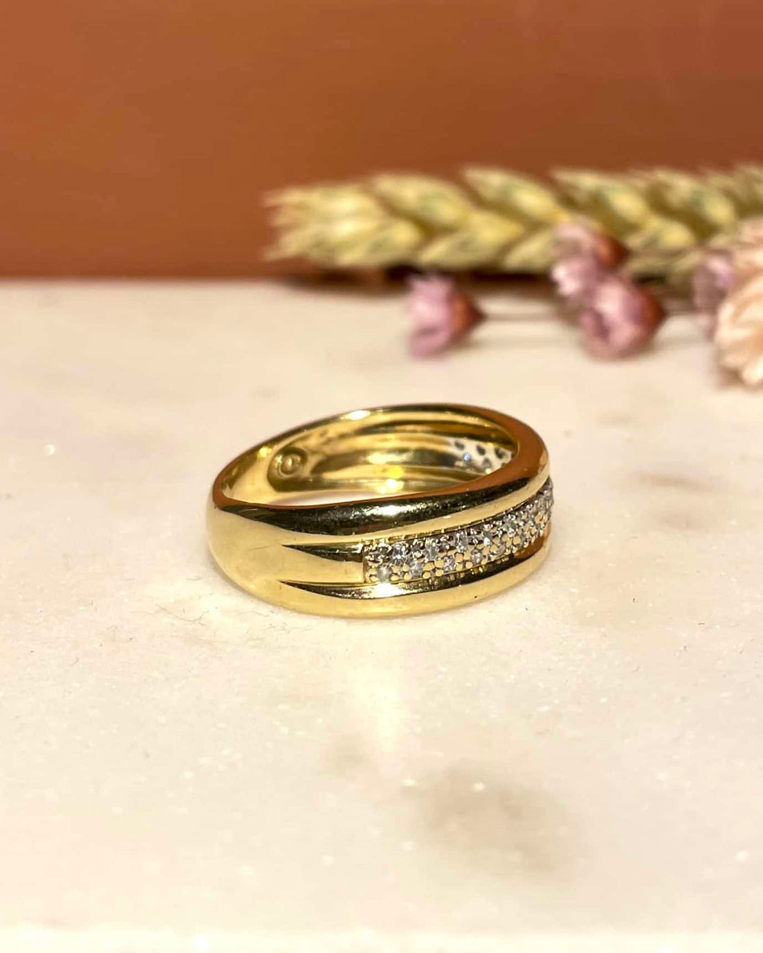 Bague Vintage Jonc Diamants &quot;Deloré&quot;