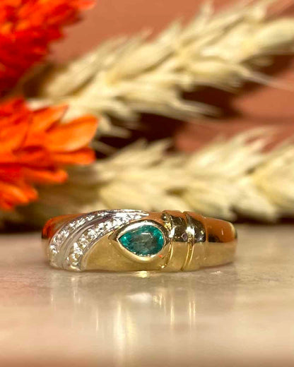 Bague Jonc Emeraude et Diamants &quot;Jewela&quot;