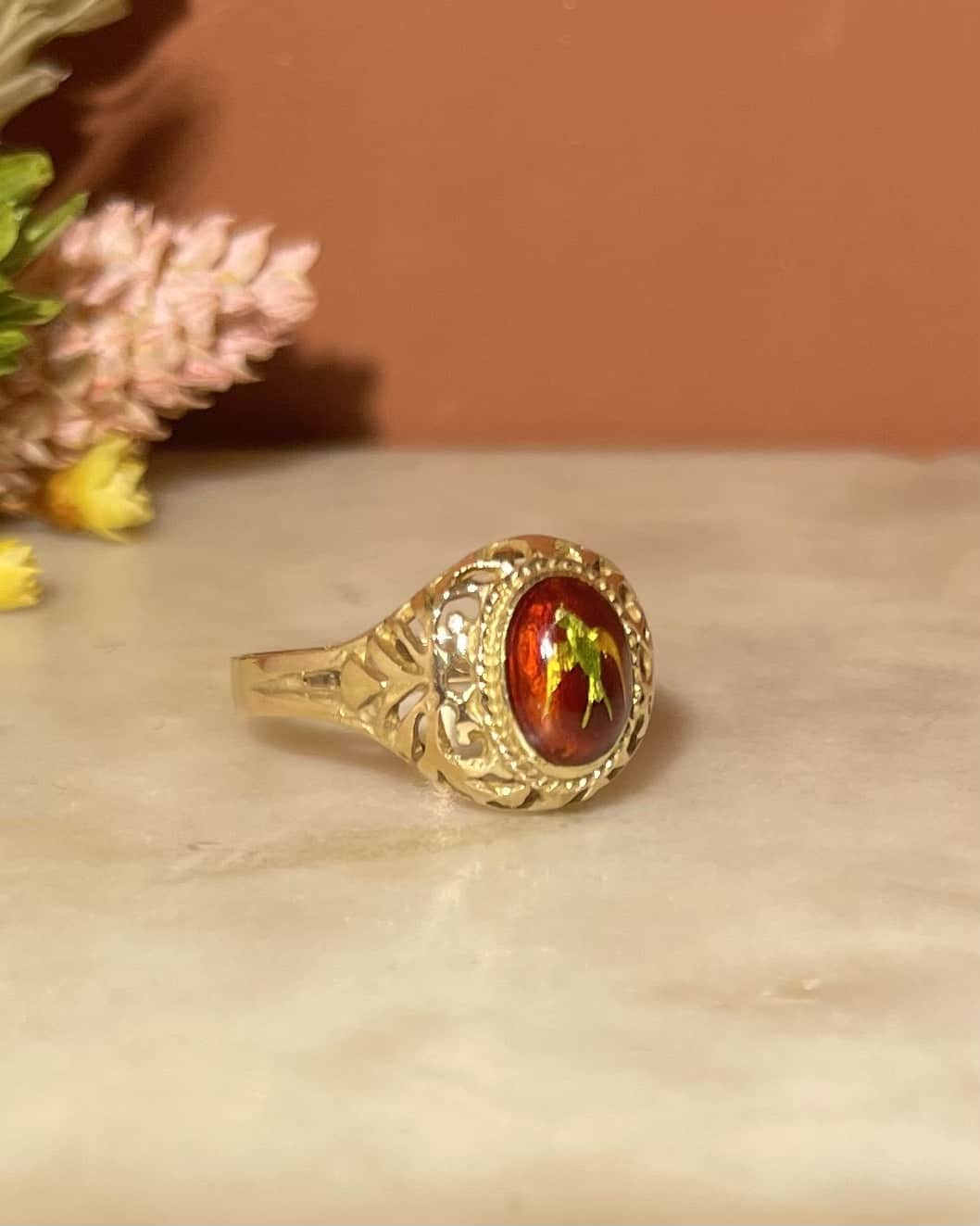 Bague jonc émail d’oiseau "Jany" - Elliade Paris