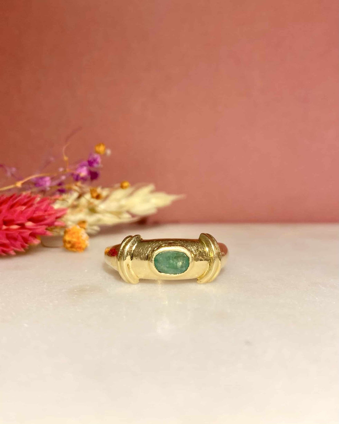 Bague Jonc Émeraude 0.30 carat &quot;Trixie&quot; - Elliade Paris