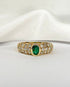 Bague Jonc Émeraude 0.38 carat & 24 Diamants "Sorya" - Elliade Paris