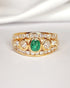 Bague Jonc Émeraude 0.50 carat, Diamants 0.84 carat & Or 6.38g "Amanda" - Elliade Paris