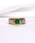 Bague Jonc Émeraude 0.60 carat & 10 Diamants "Léona" - Elliade Paris